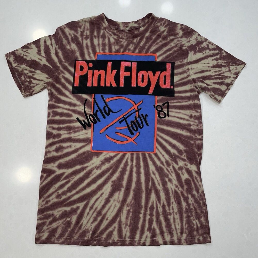 Pink Floyd Tie Dye World Tour 87 Vintage Licensed Band Tee S